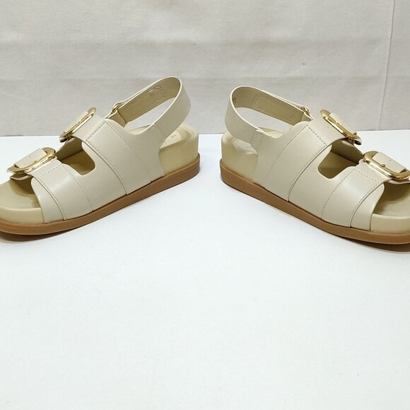 Time And Tru Dad Buckle Slingback Sandal Size 6 Bone Color Adjustable Strap NWT - Picture 3 of 9